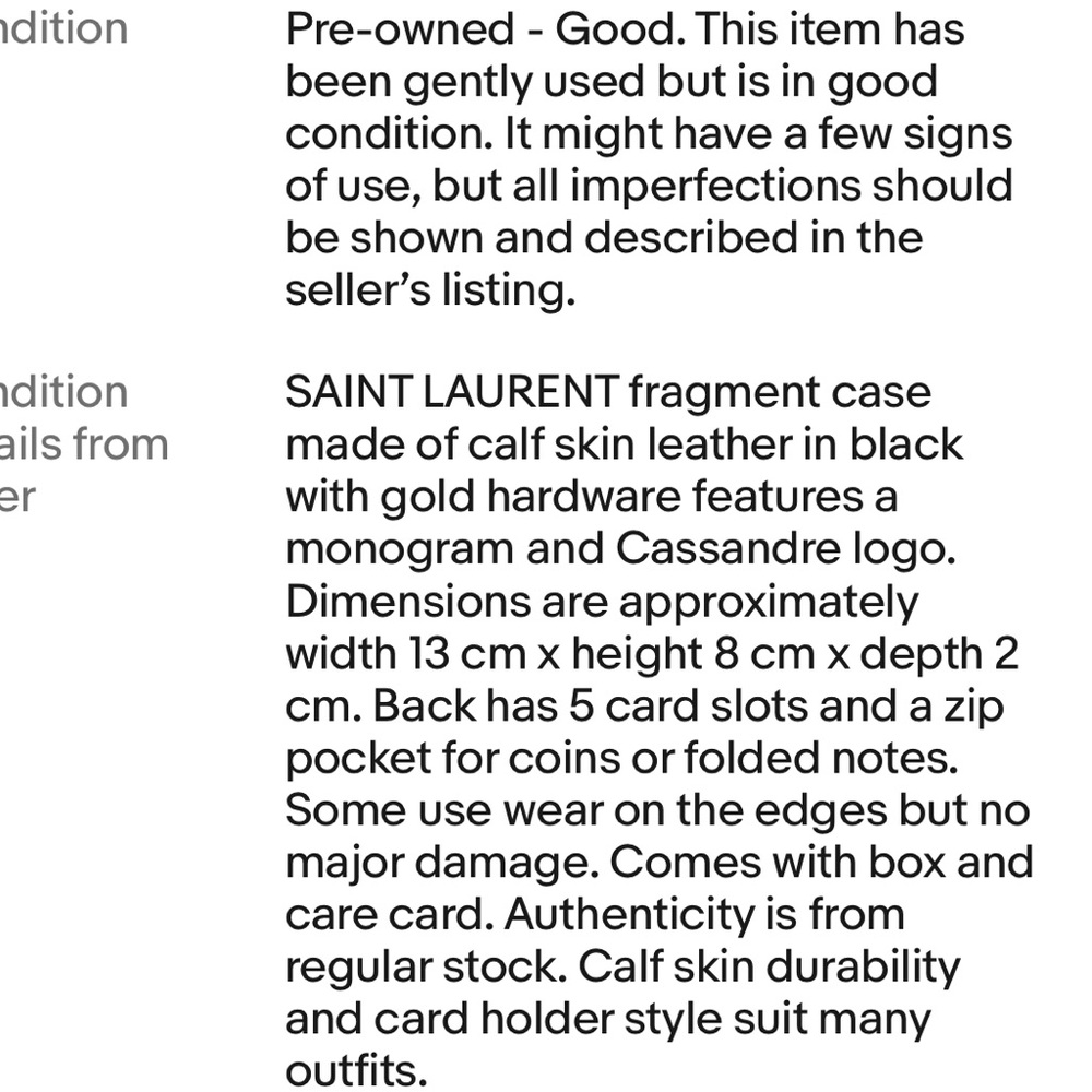 Saint Laurent Quilted Black Card Holder with Gold Logo - Picture 12 of 12